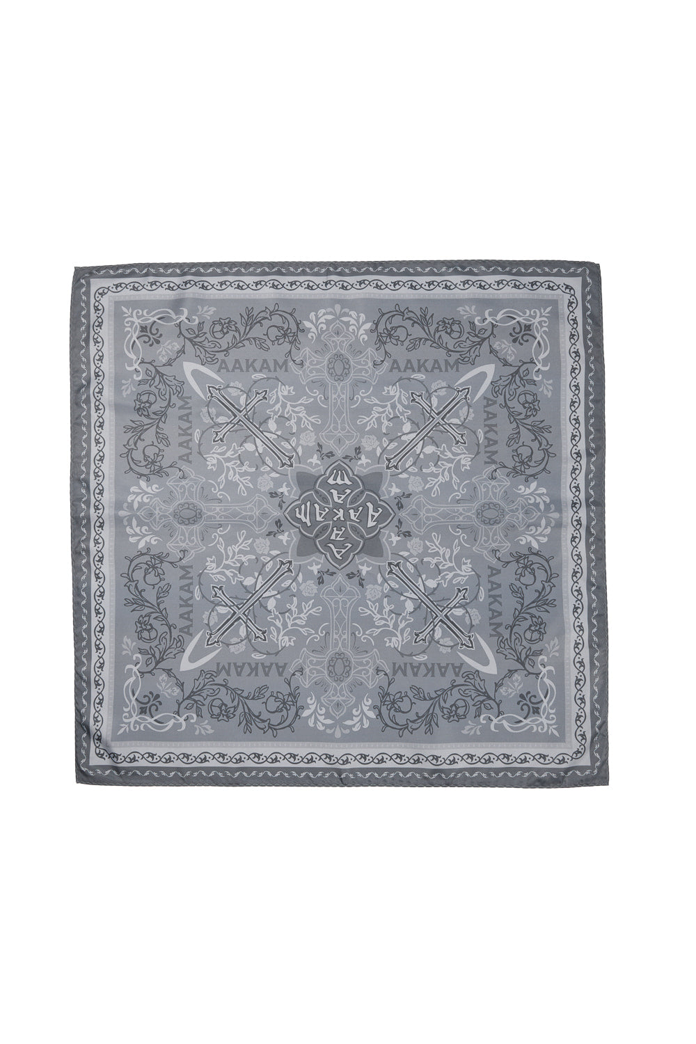 X-Cross Printed Scarf (Gray)