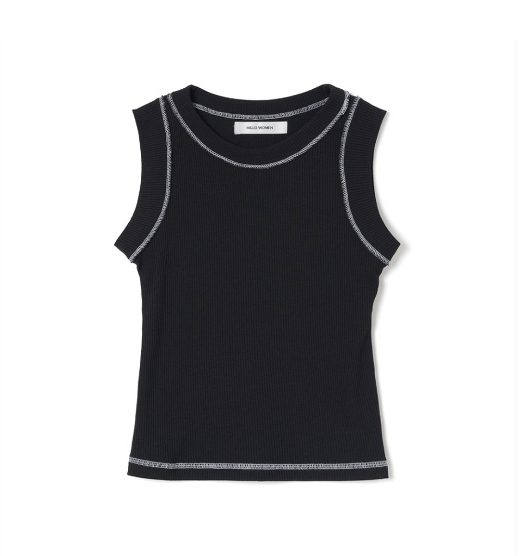 STITCH SLEEVELESS TOP / 3 COLOR