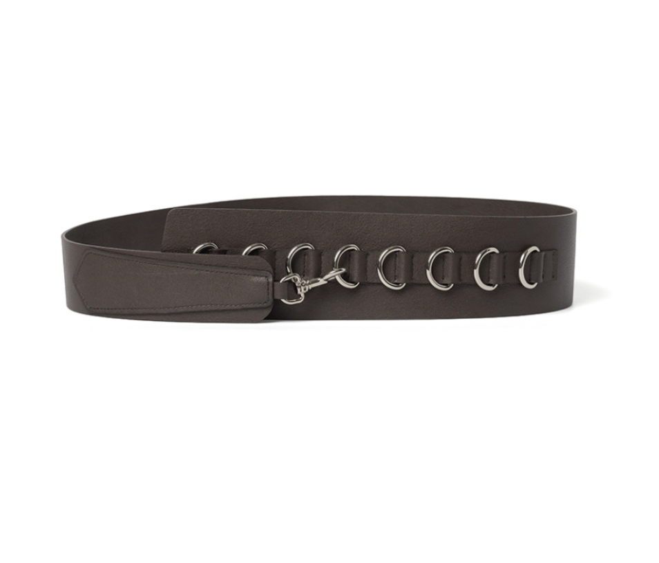 Buckle Chain Leather Belt / 2 COLOR