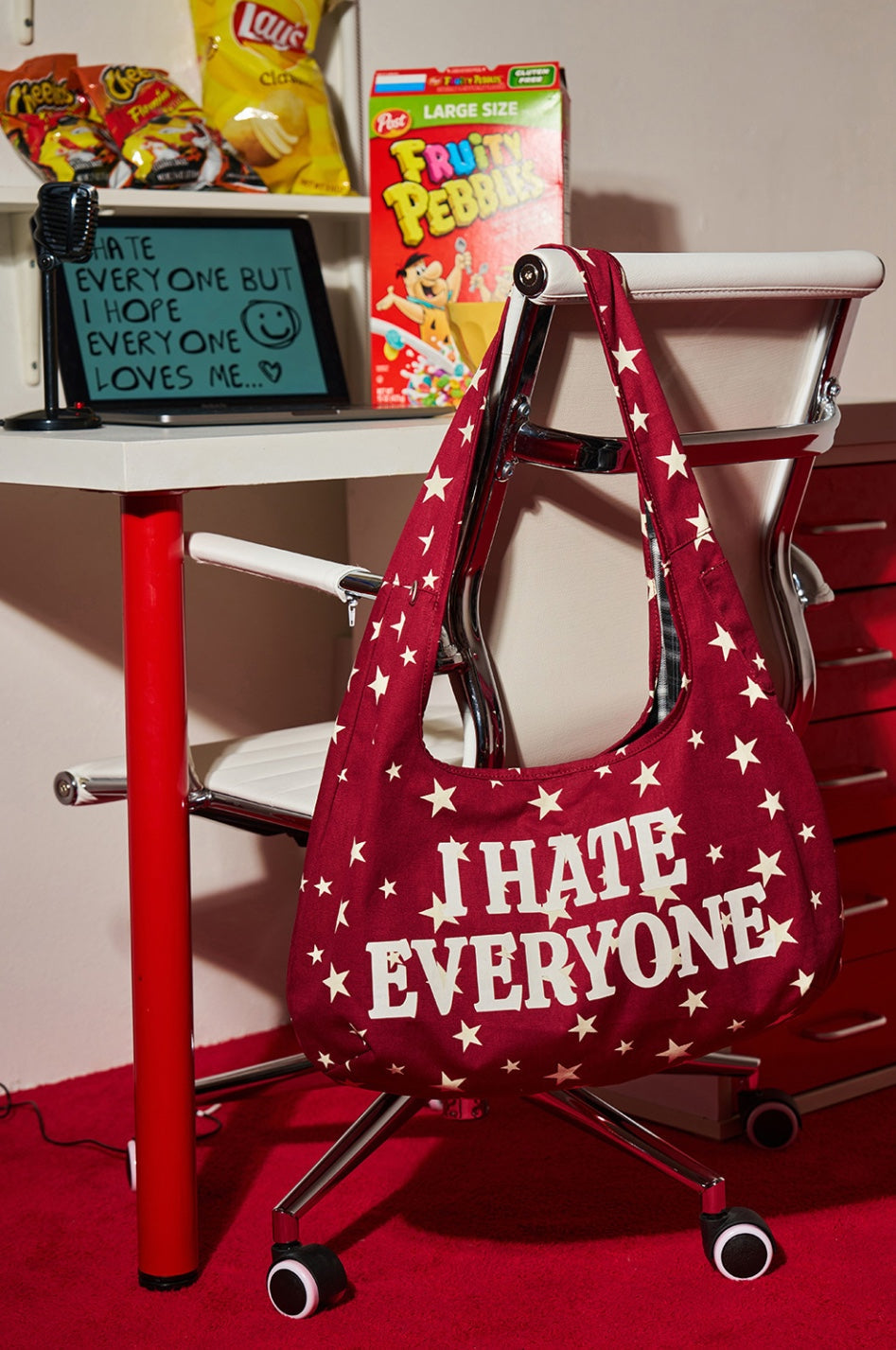LSC REVERSIBLE STAR SHOULDER BAG / RED