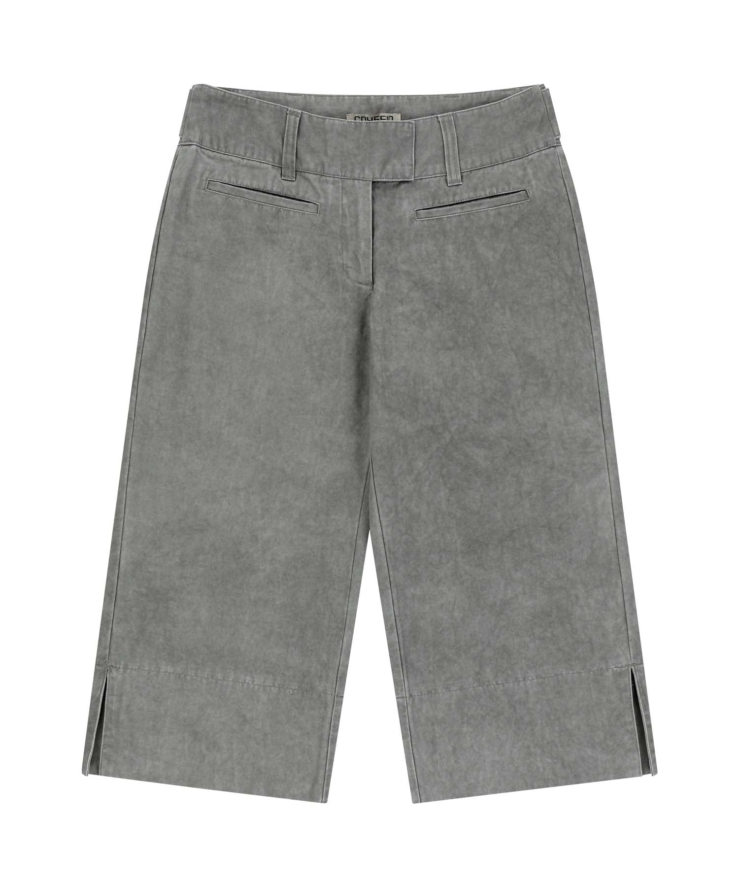 DOUBLE CAPRI PANTS LIGHT GREY