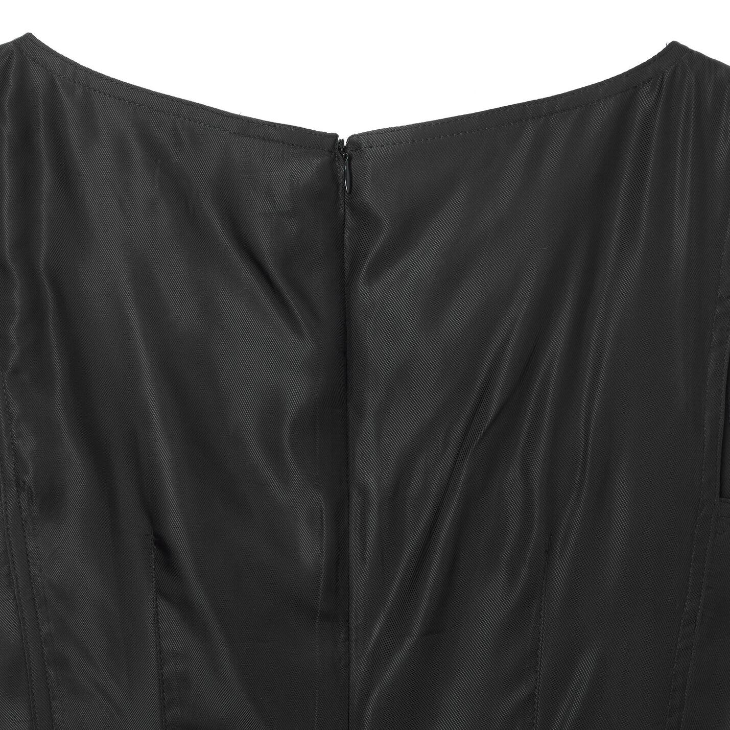 PLEATS DETAIL DRESS (BLACK)