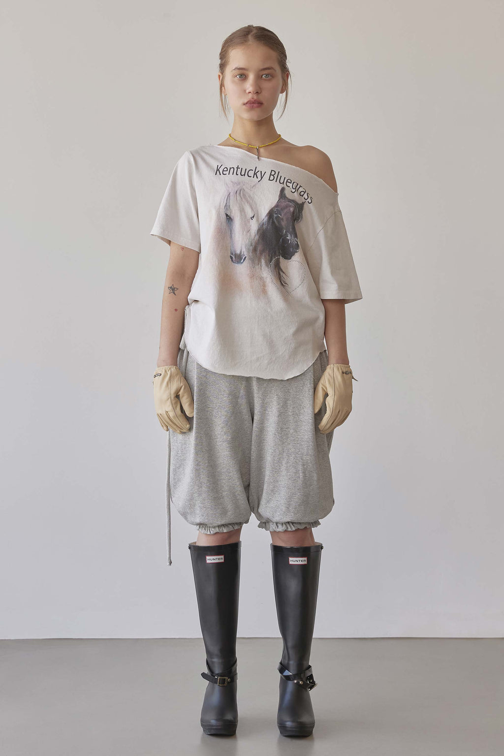 Pumpkin Half Sweatpants Melange Gray