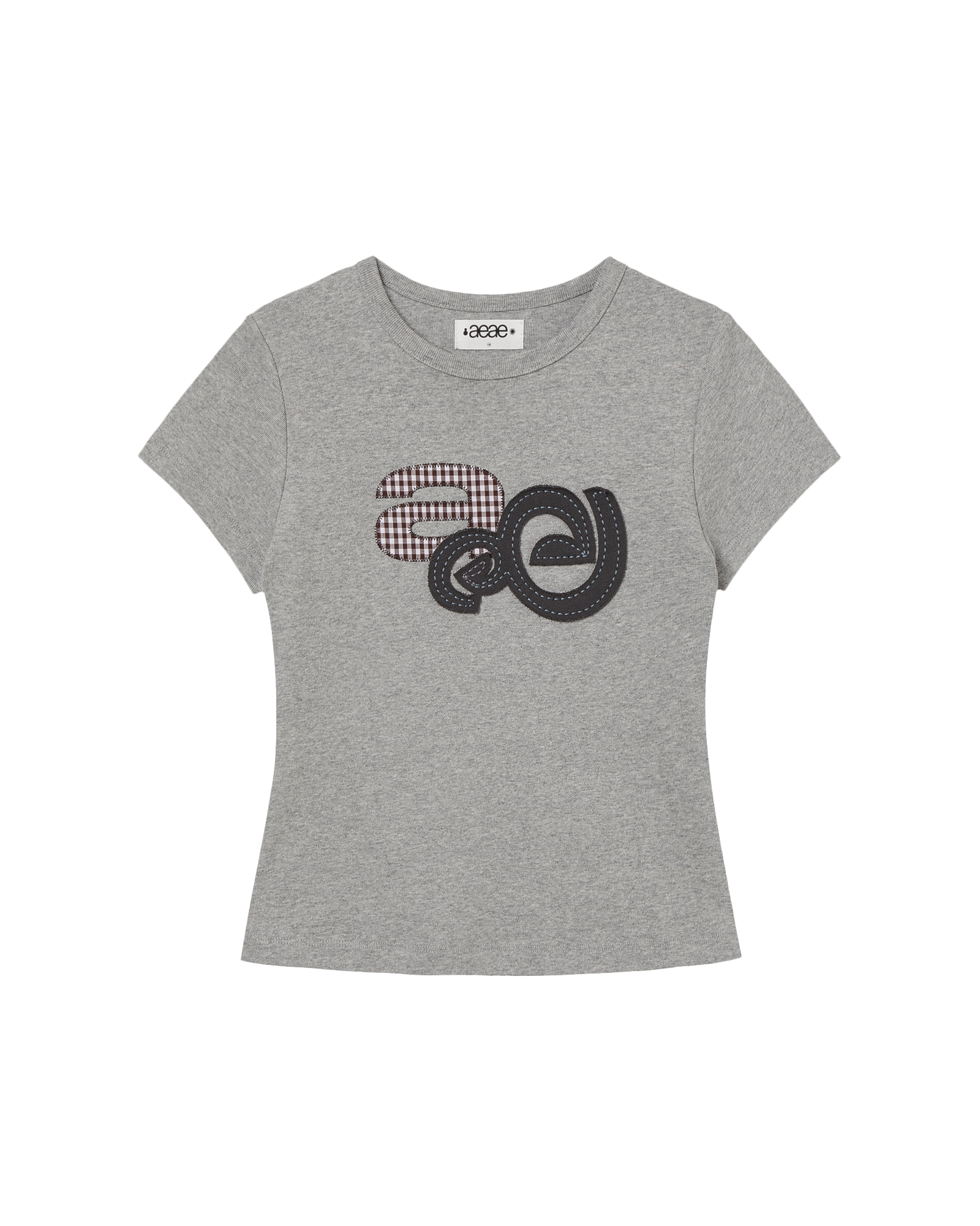 APPLIQUE LOGO TEE MELANGE GREY