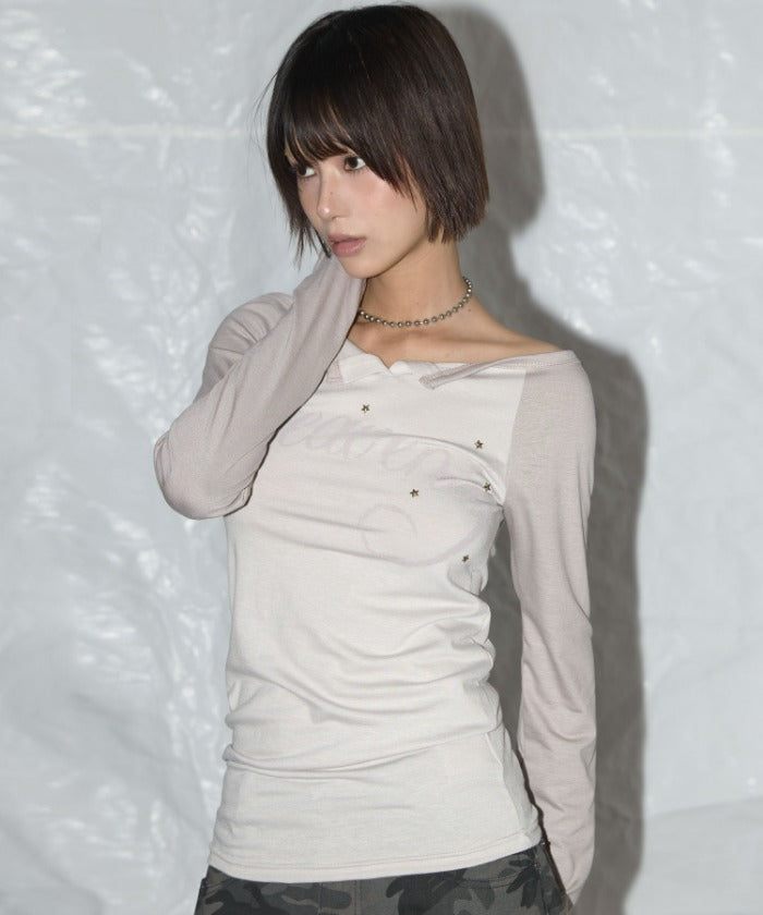 HEAVENLY OFF-SHOULDER LONG SLEEVE (BEIGE)