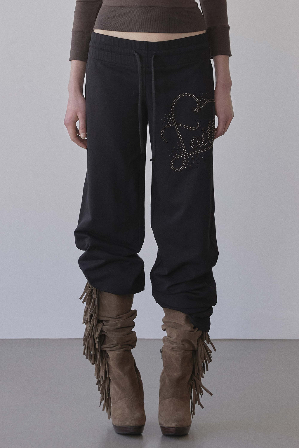 Faith Cotton Track Pants Black