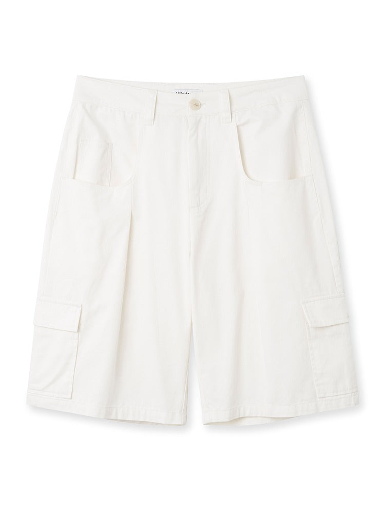 Bermuda Chino Cargo Pants Off White
