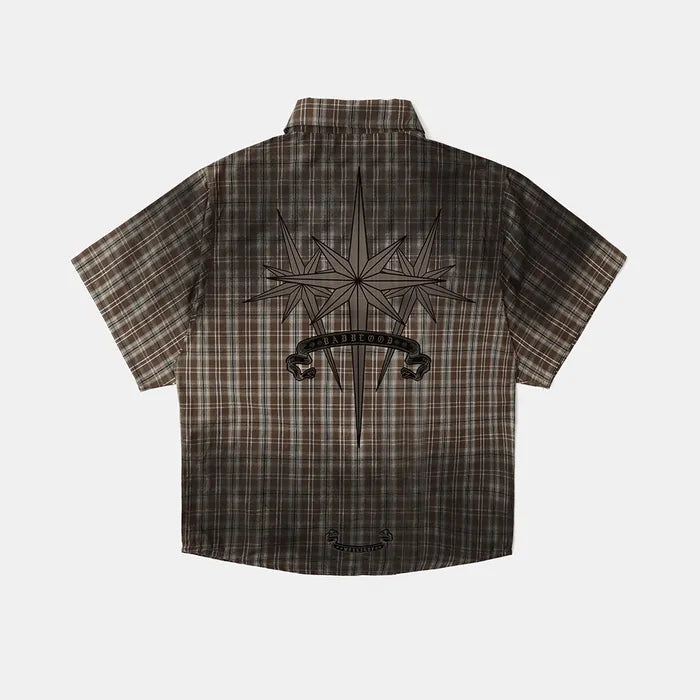 Cosmo Graphic Short Sleeve Shirt / Brown Check