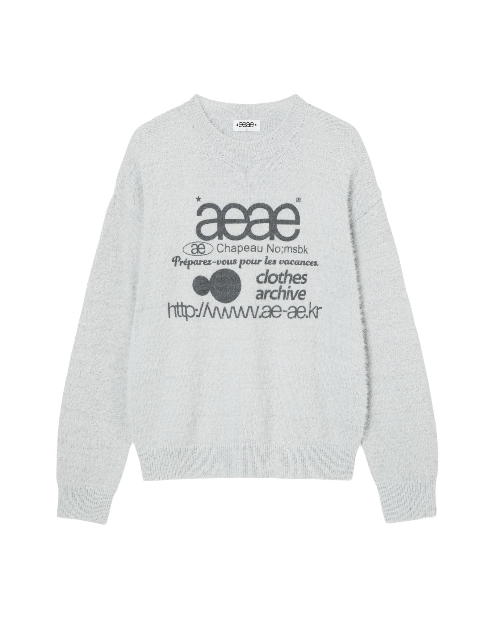WEB LOGO KNIT PULLOVER LIGHT GREY