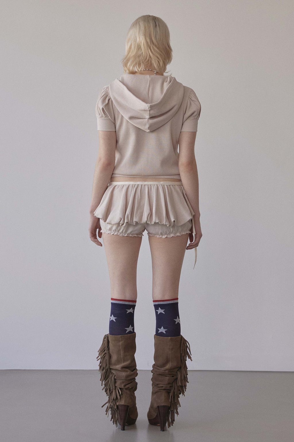 Washed Rose Hoodie Zip-Up Raw