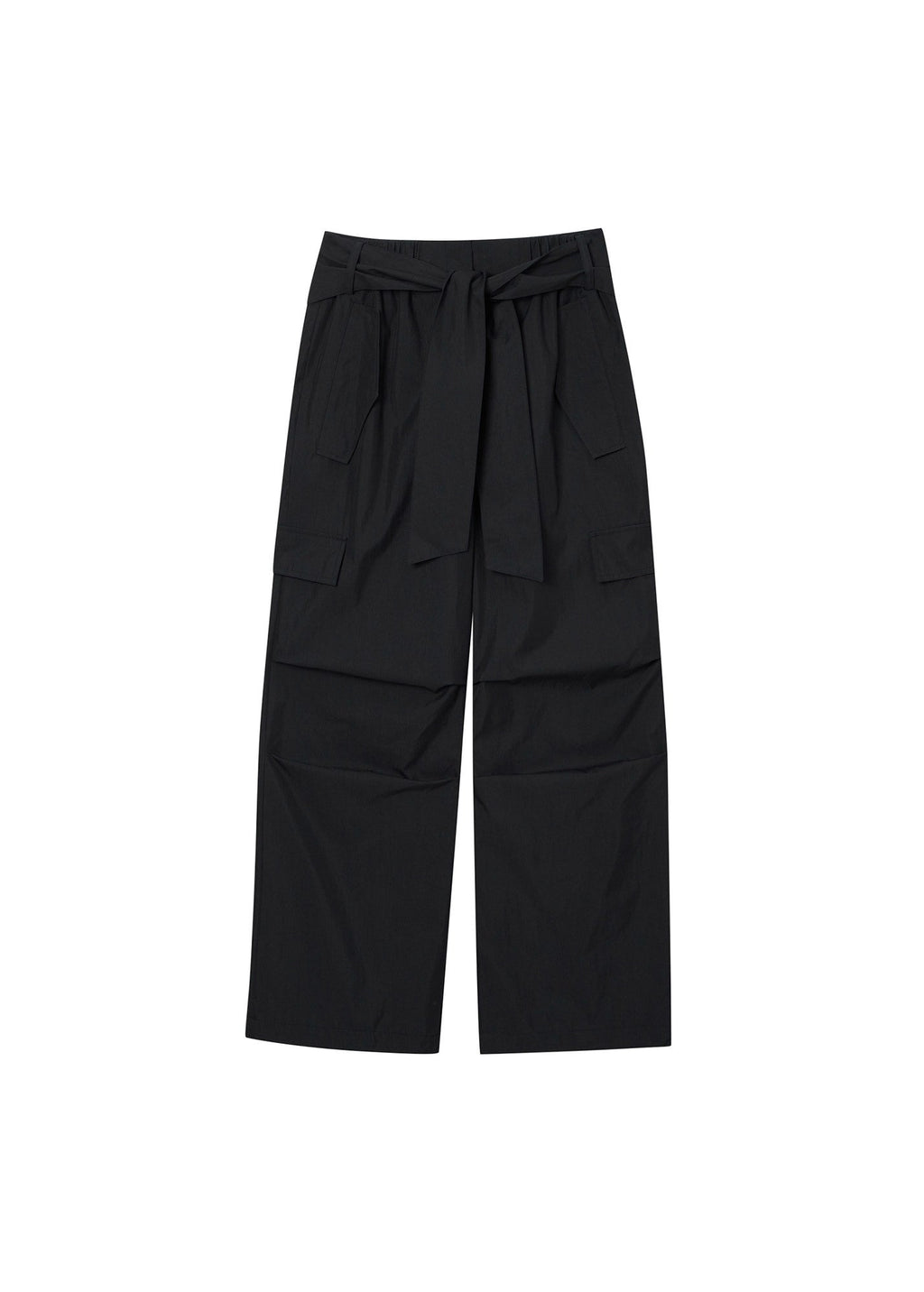 KNOT-DETAIL WIDE TROUSERS / 2 Color