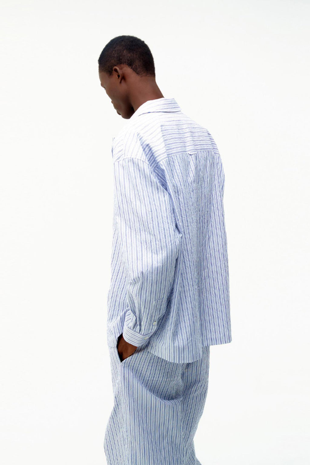 Textured Striped Lounge Shirt / 2 Color