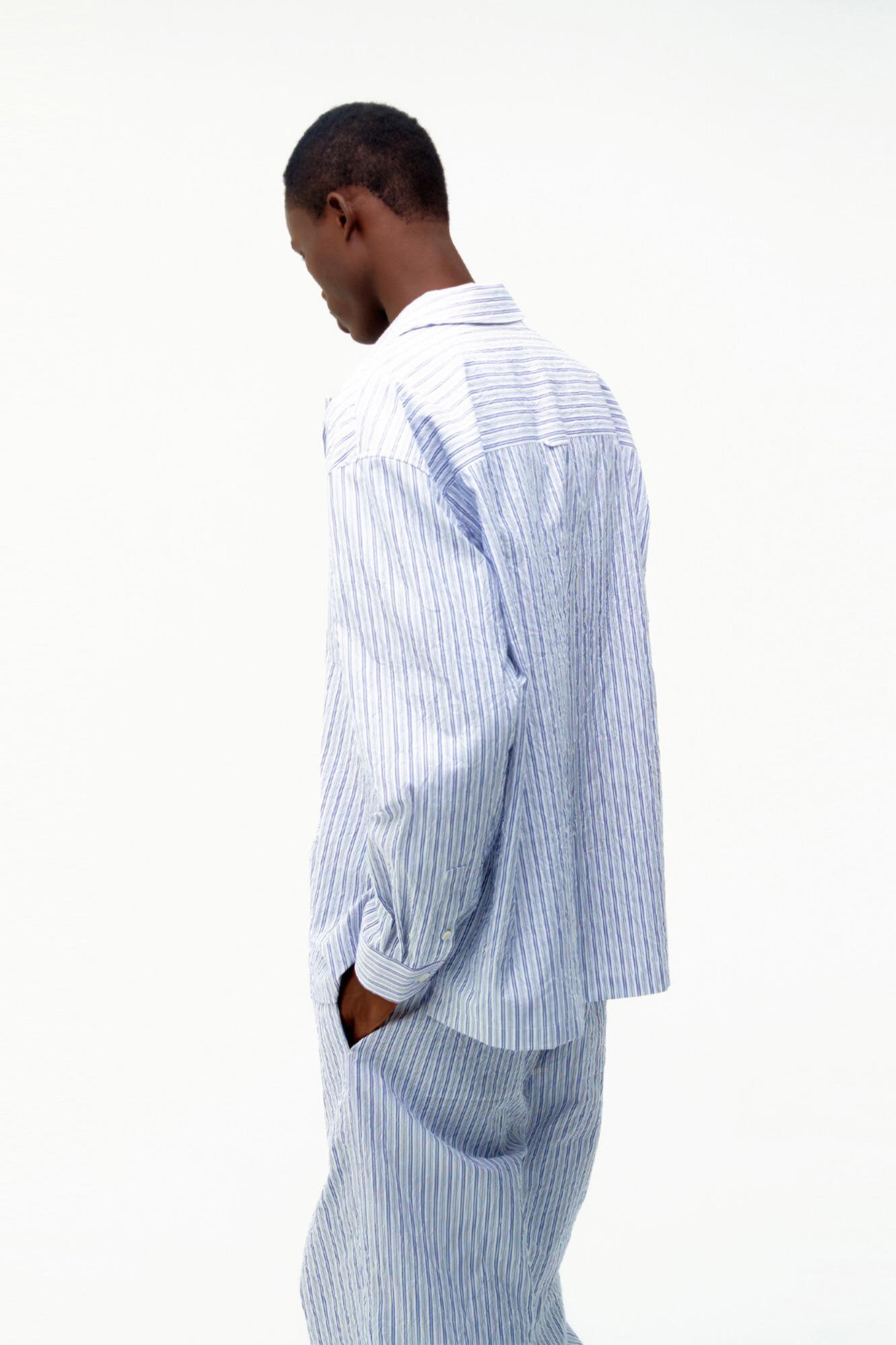 Textured Striped Lounge Shirt / 2 Color