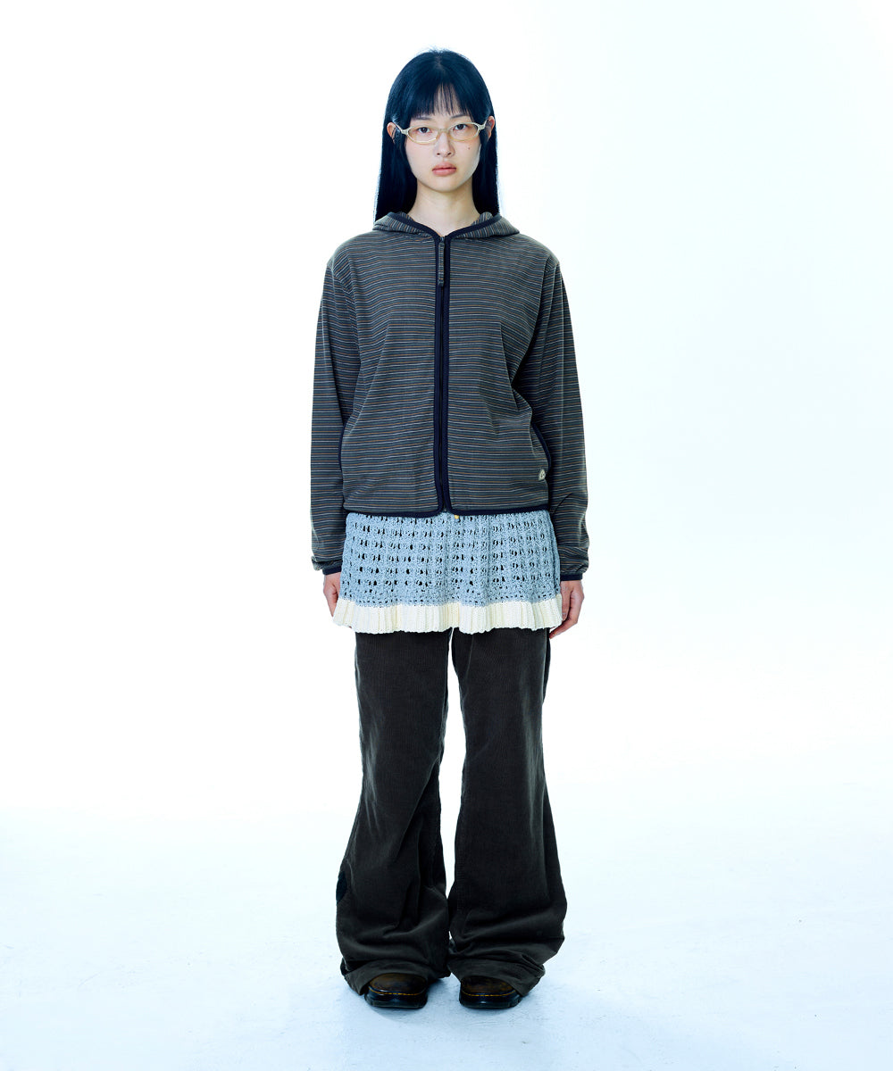 LAYERED KNIT SKIRT MELANGE GREY