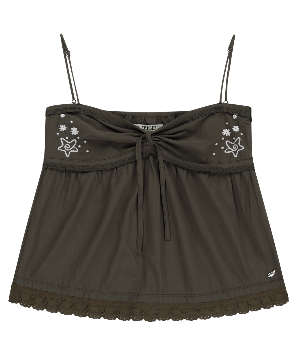 SOLAR STITCH SLEEVELESS BROWN