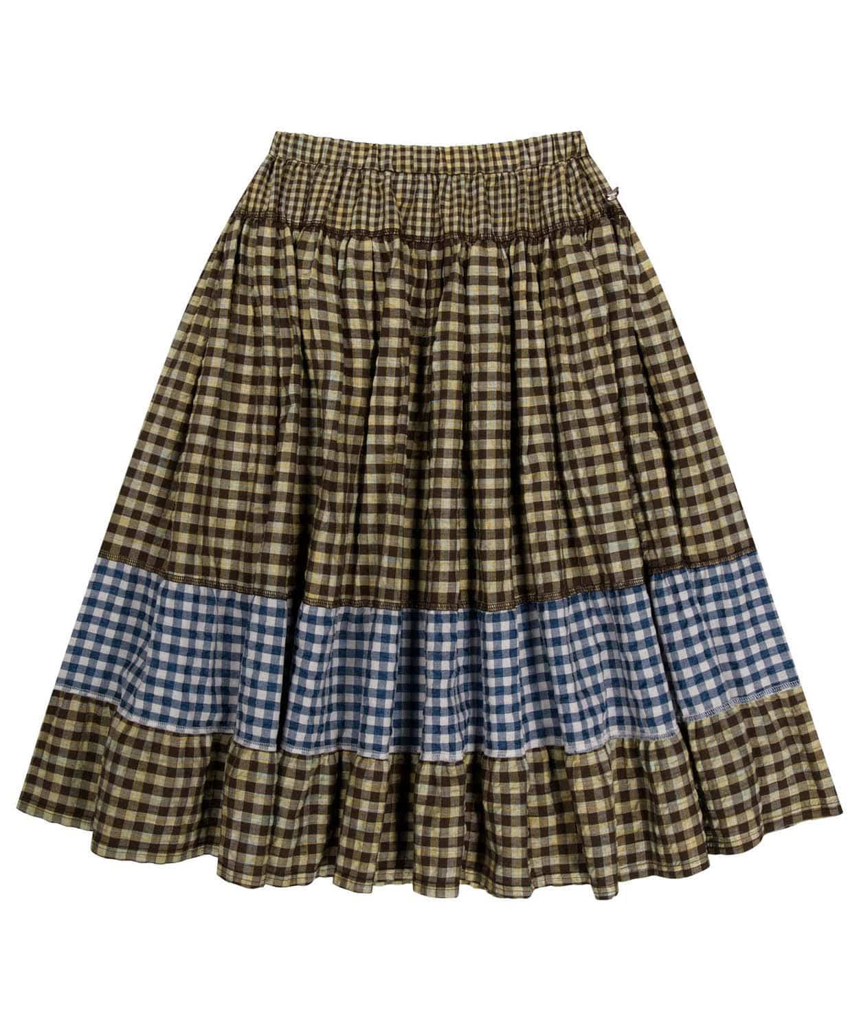 MORI CHECK SKIRT BROWN