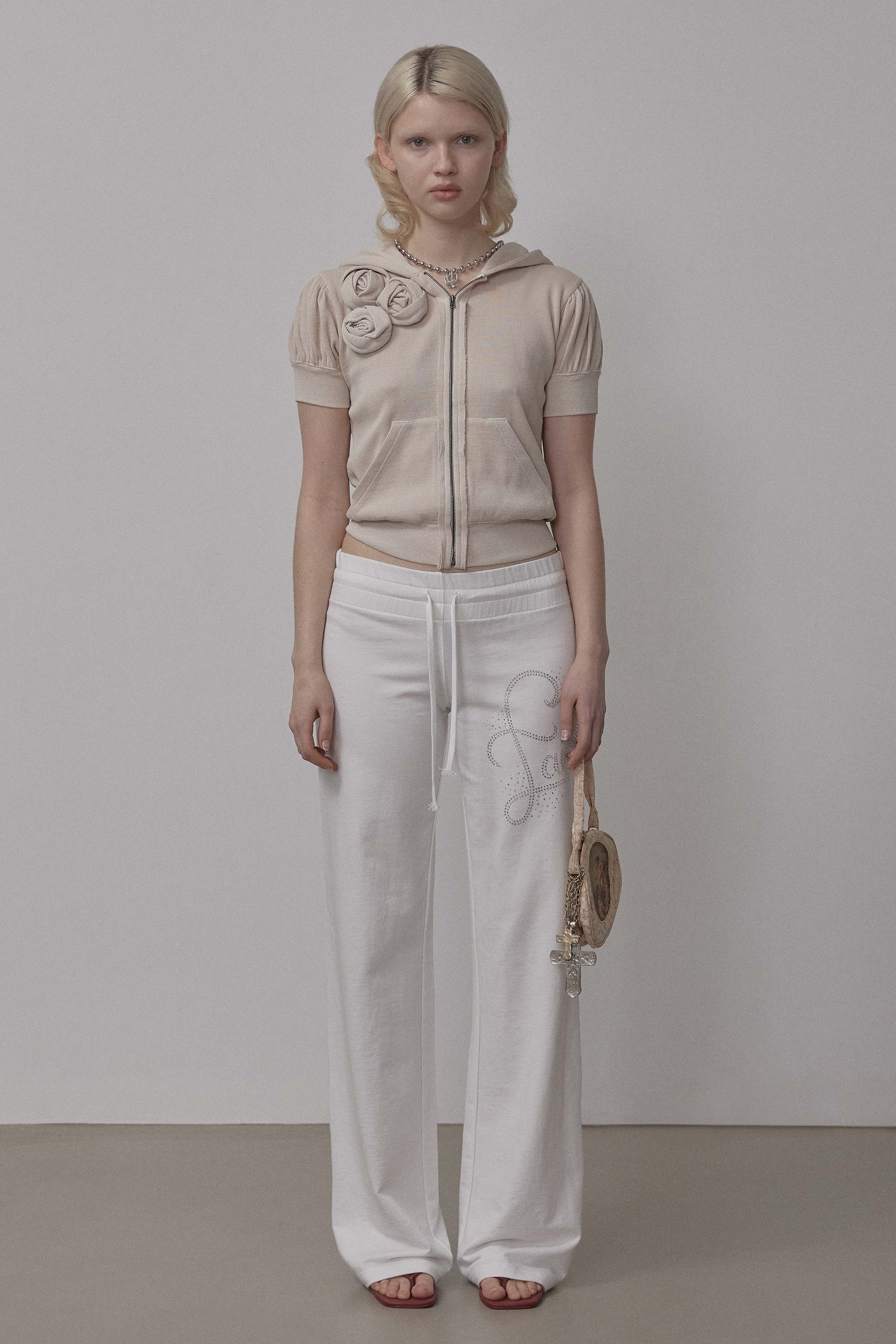 Faith Cotton Track Pants White