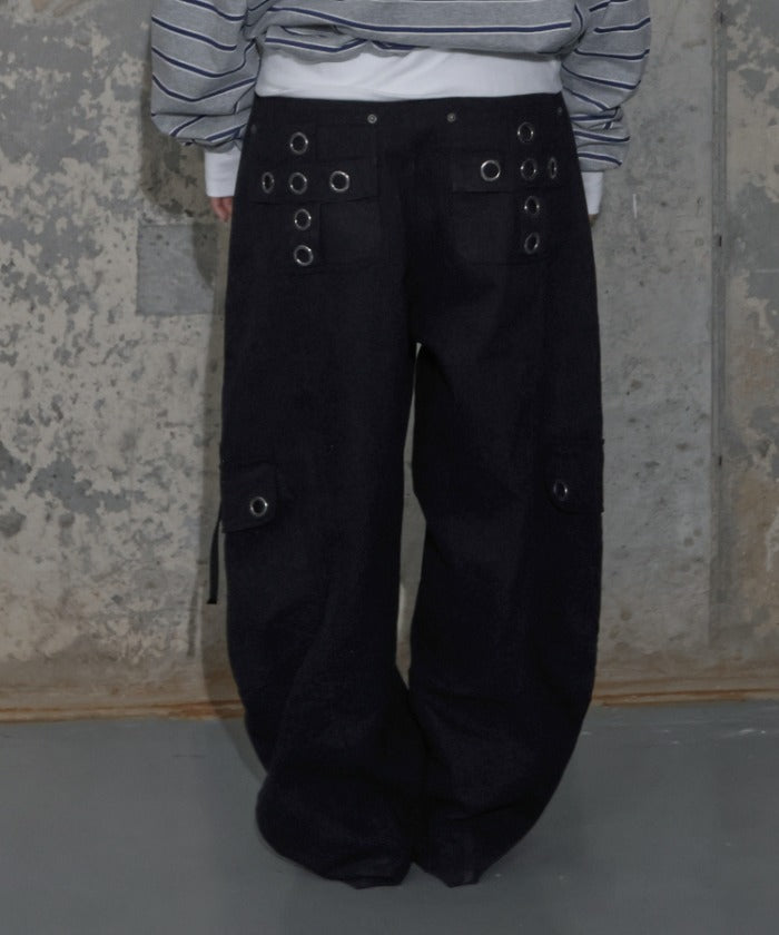 CROSS POCKET CARGO PANTS (BLACK) F25ZD976