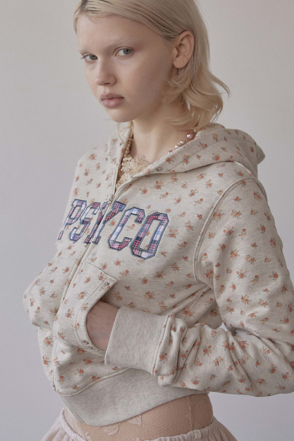 Cottage Zip-Up Hoodie Flower