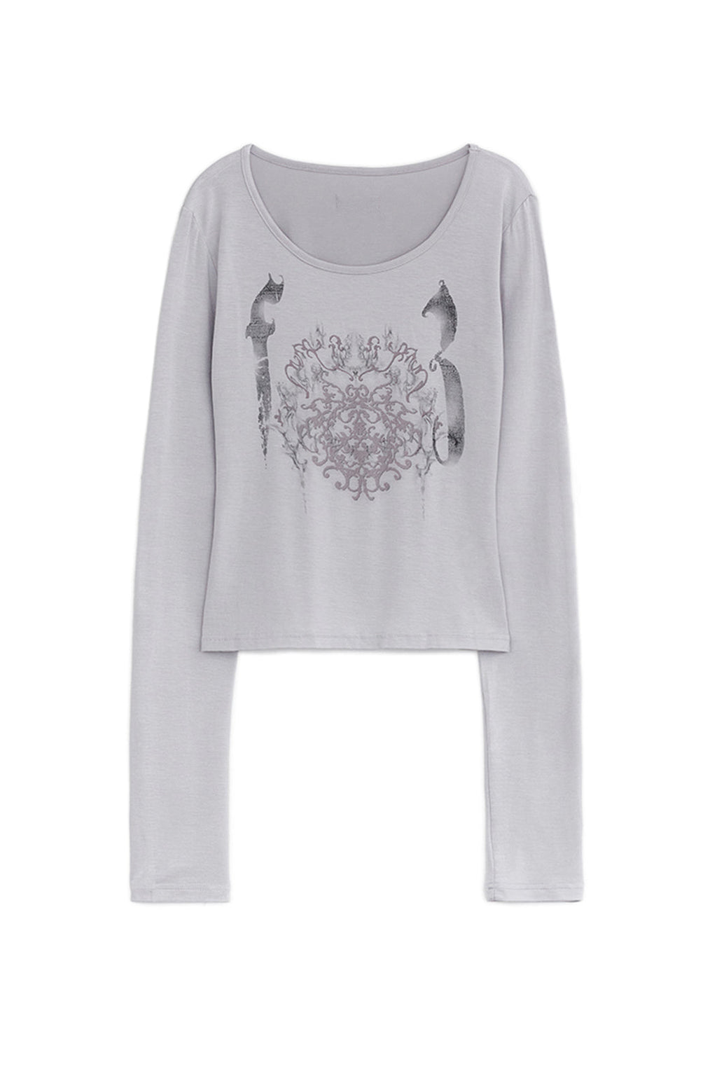 Ornament printed top (Graish Pink)