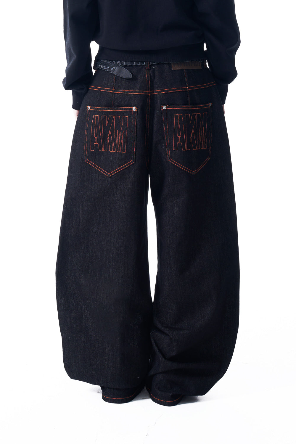 Stitched Denim Pants (Black)