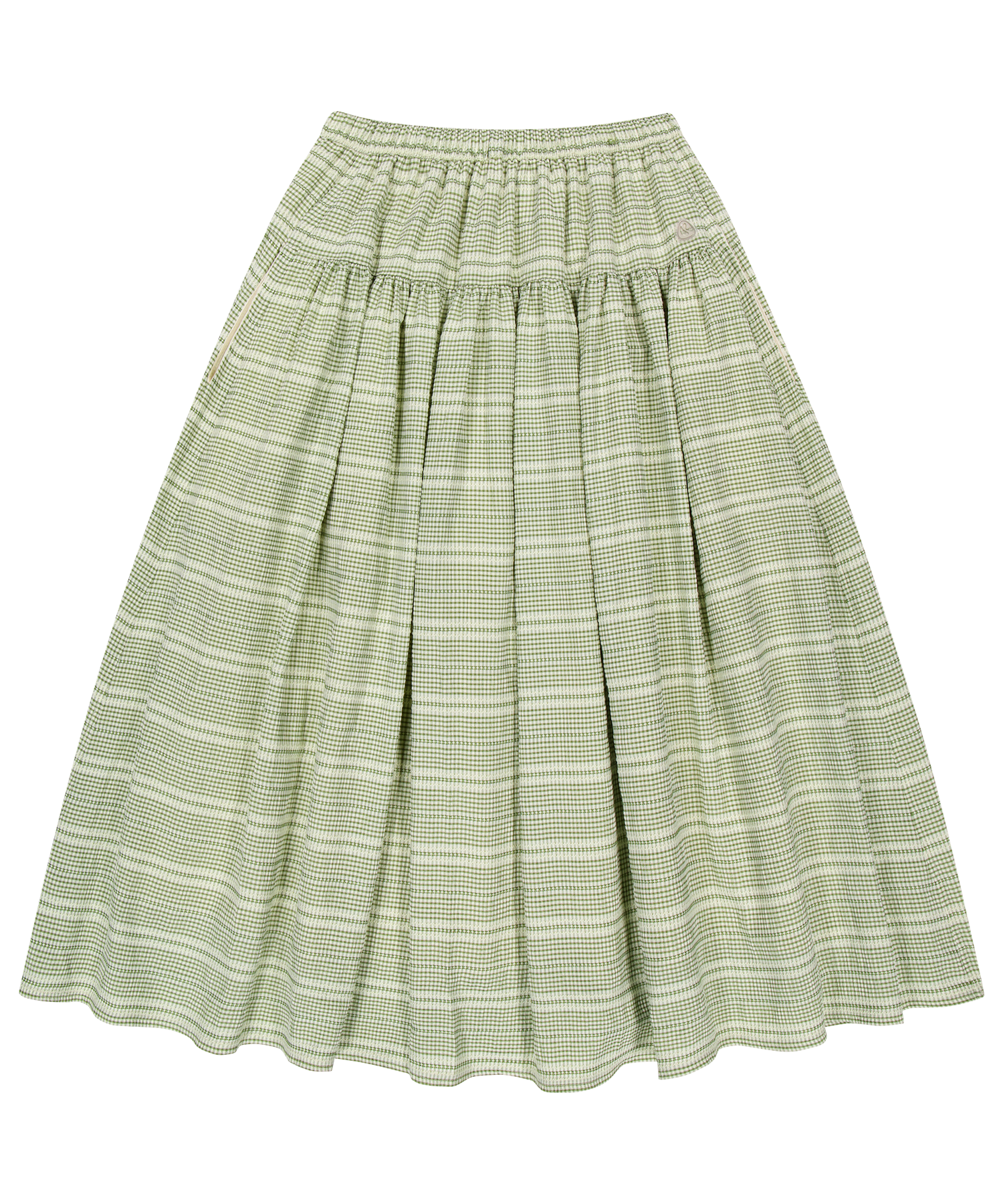 WIDE SHIRRING SKIRT LIGHT GREEN
