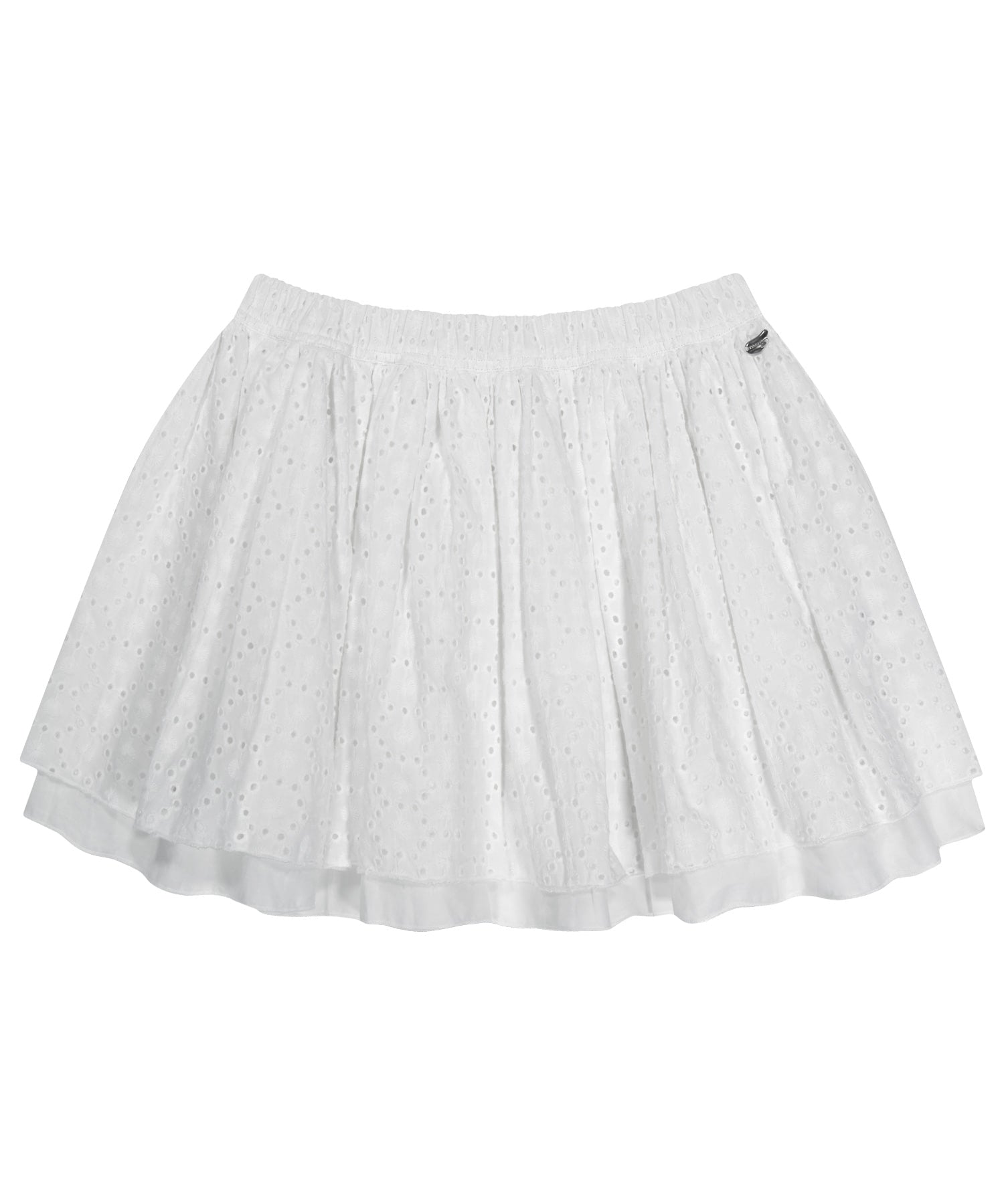 FLOWER PUNCHING SKIRT WHITE