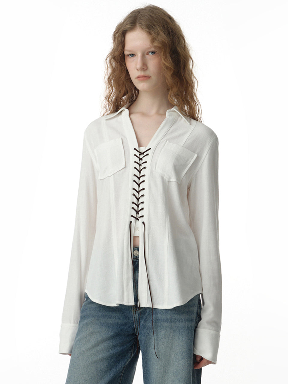 Corset Midi Shirts Ecru