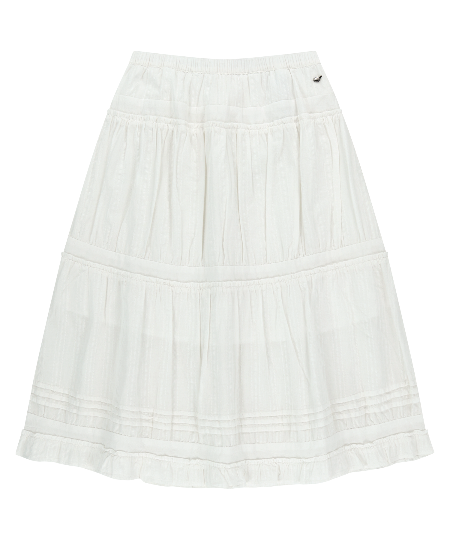 SHIRRING MIDI SKIRT WHITE