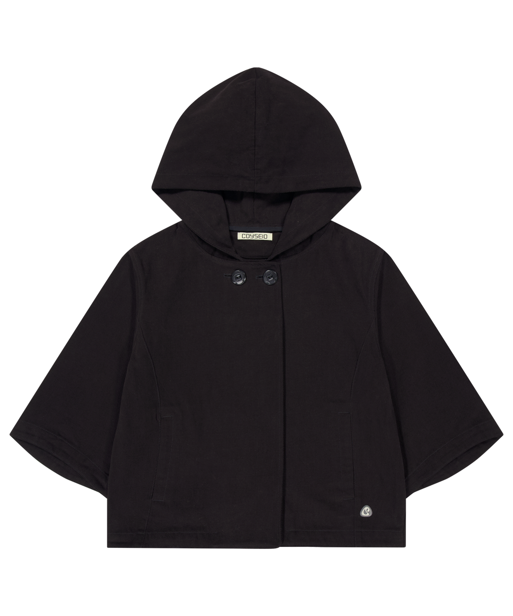HOODED CAPRI JACKET BLACK