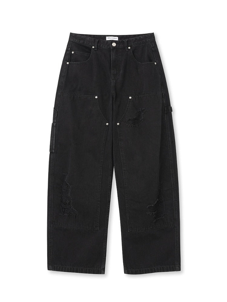 Damage Carpenter Pants Washed Black