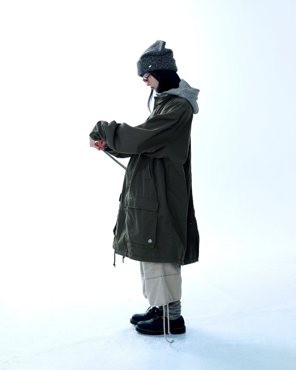 WASHED MILITARY JACKET MUD KHAKI