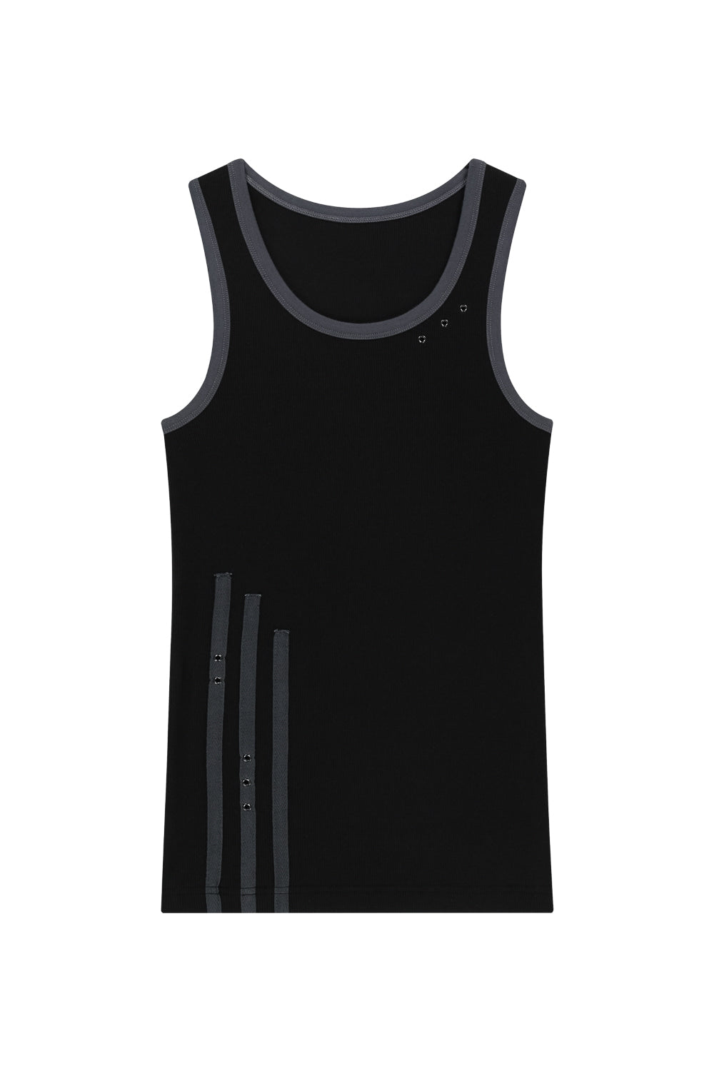 3-Lined Eyelet Sleeveless (Black)