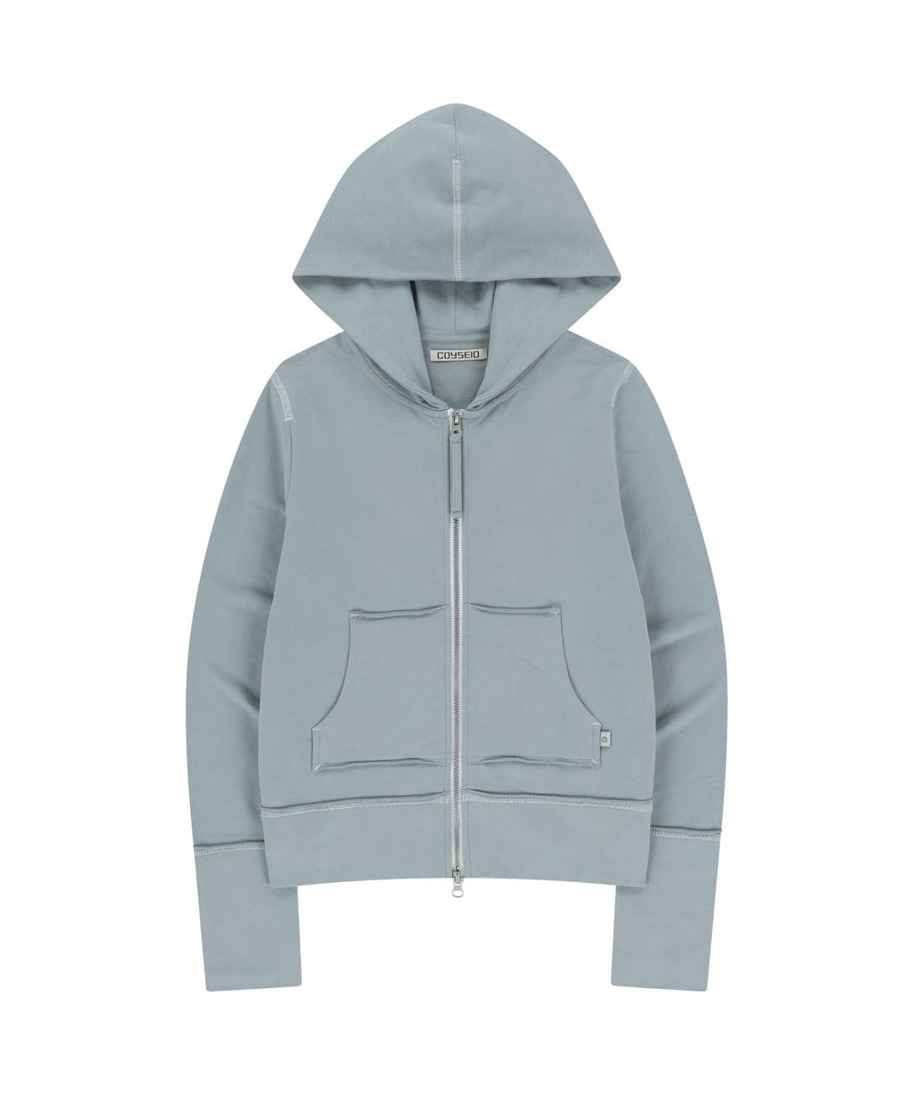 STITCH HOOD ZIP-UP SKY BLUE