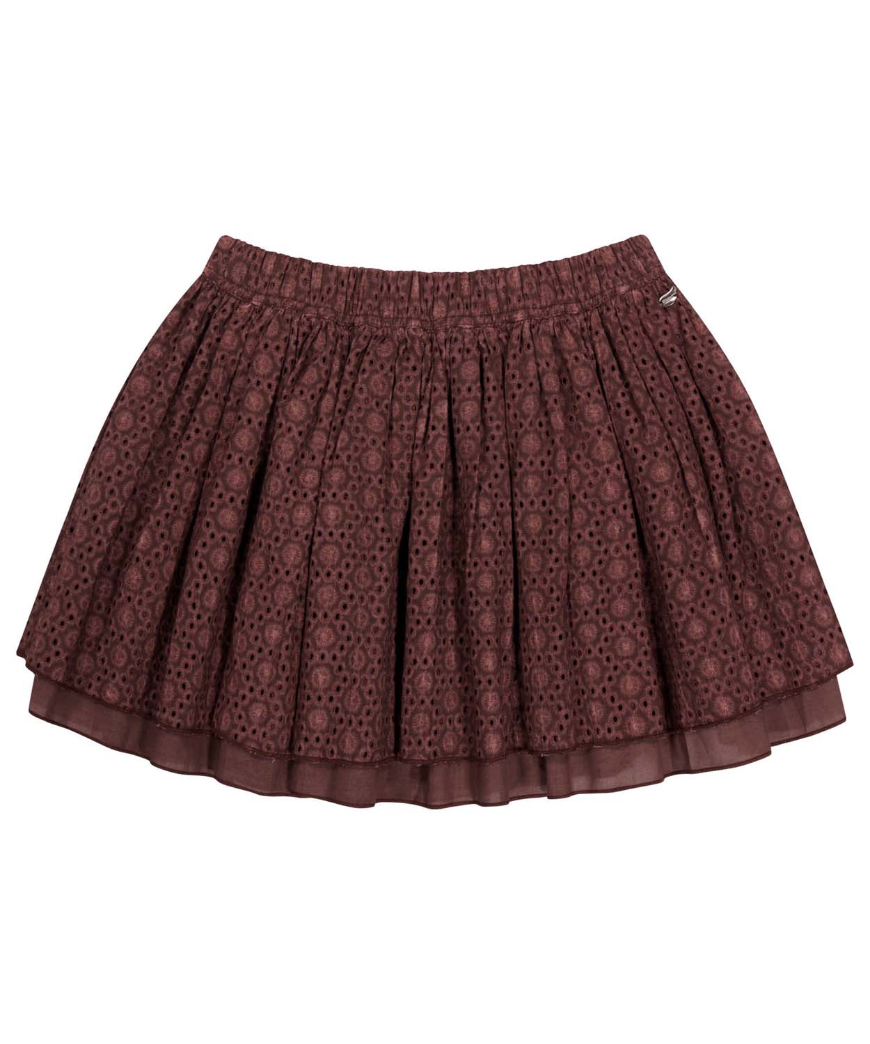 FLOWER PUNCHING SKIRT BURGUNDY