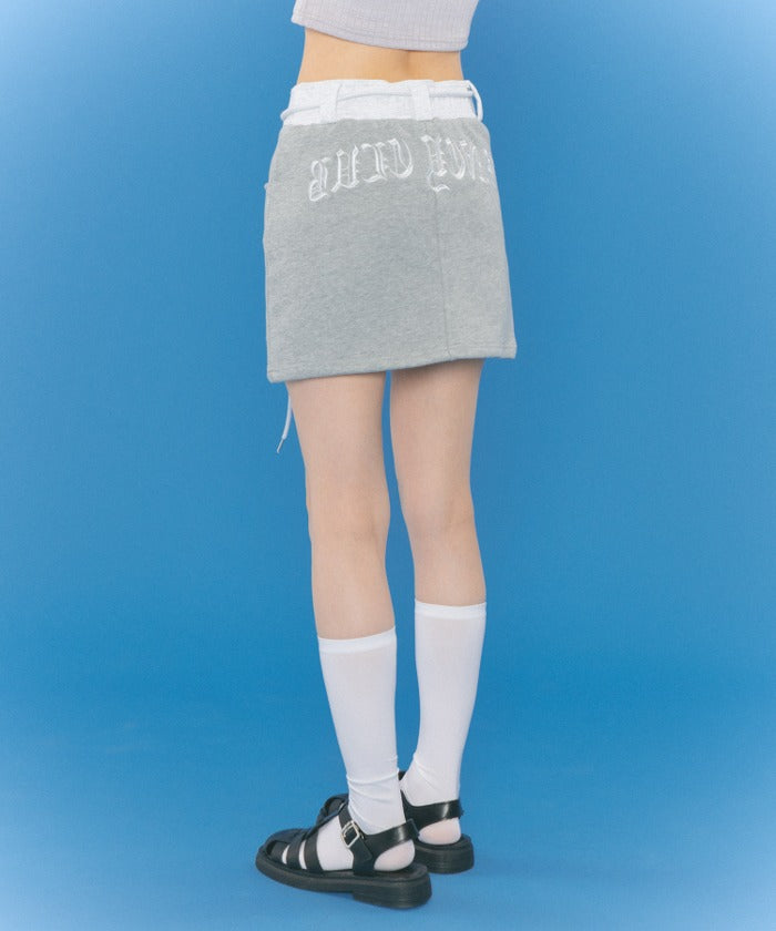 NF LETTERING SWEAT PANTS SKIRT_(GRAY)