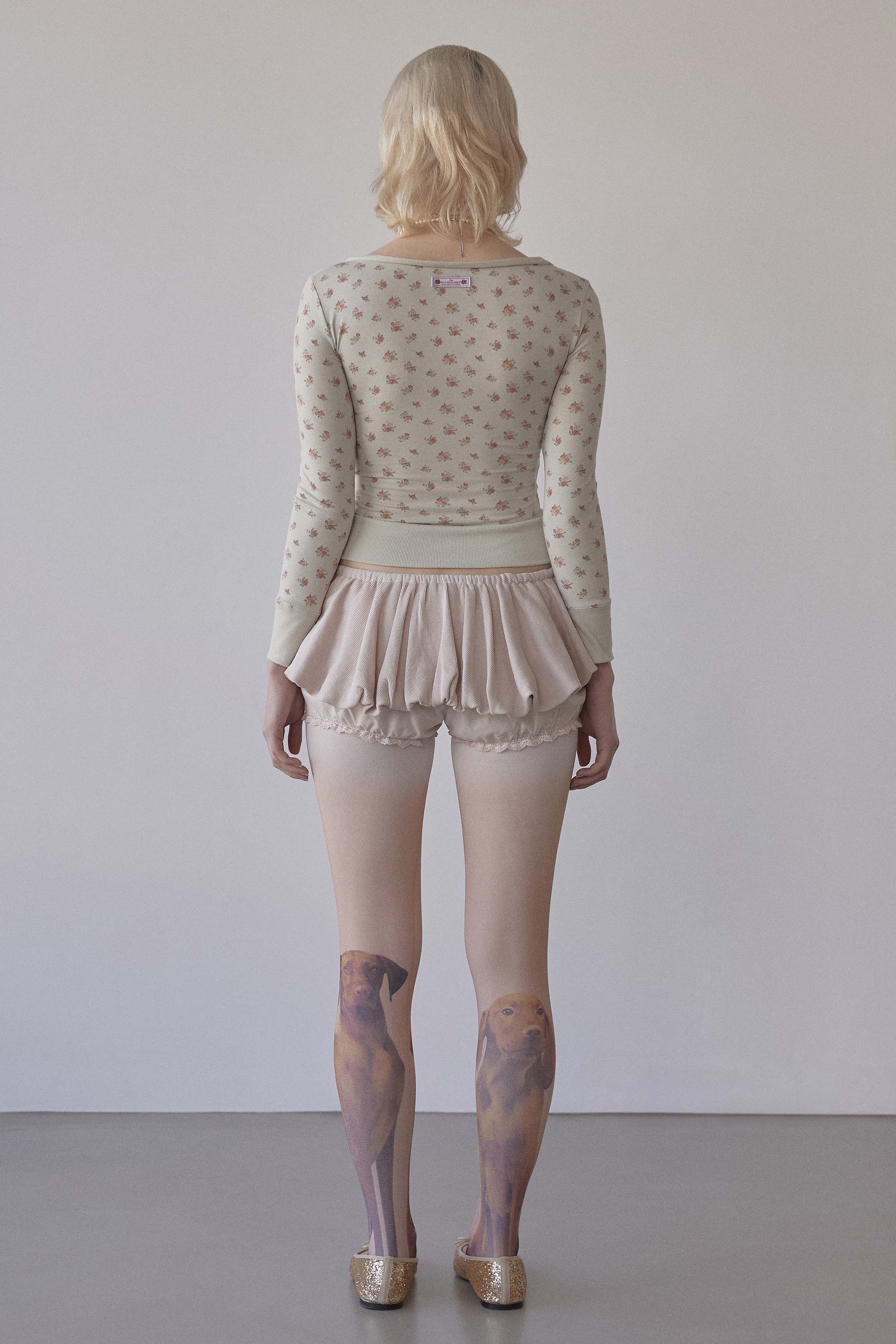 Floral Cottage Button Henley Beige