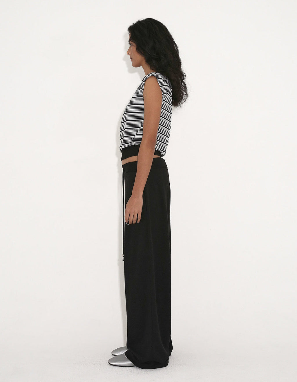 STRIPE ONE-SHOULDER TOP / 2 COLOR