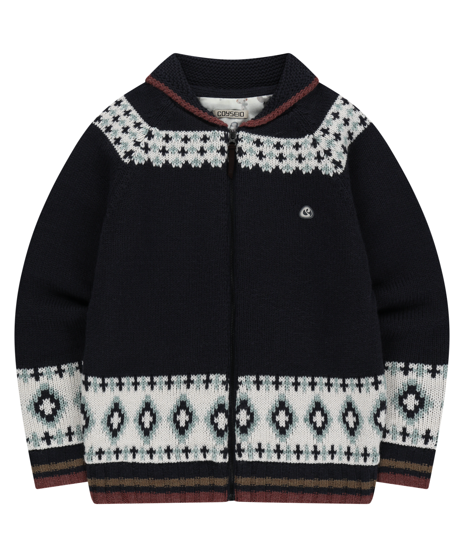 MOSSY COWICHAN KNIT JACKET NAVY