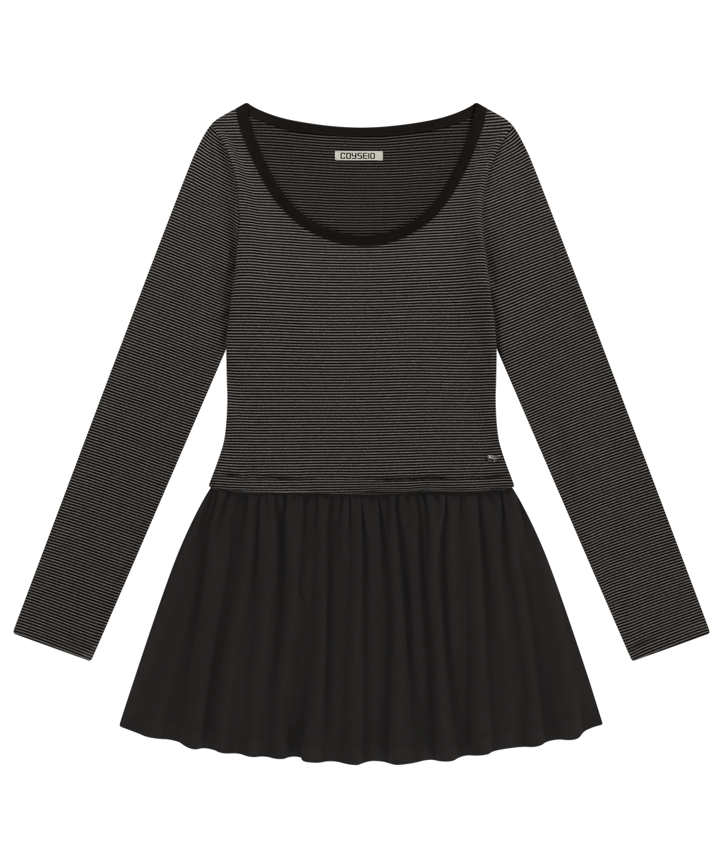 COY STRIPE DRESS BROWN