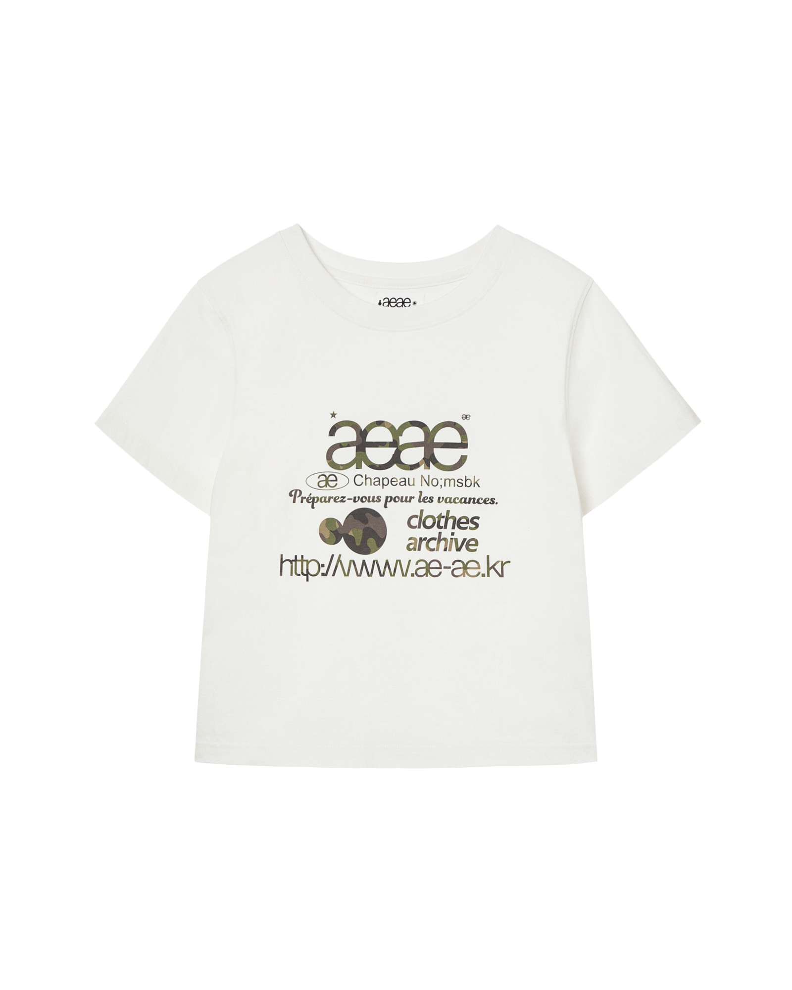 WEB LOGO CROP T-SHIRTS WHITE/CAMO
