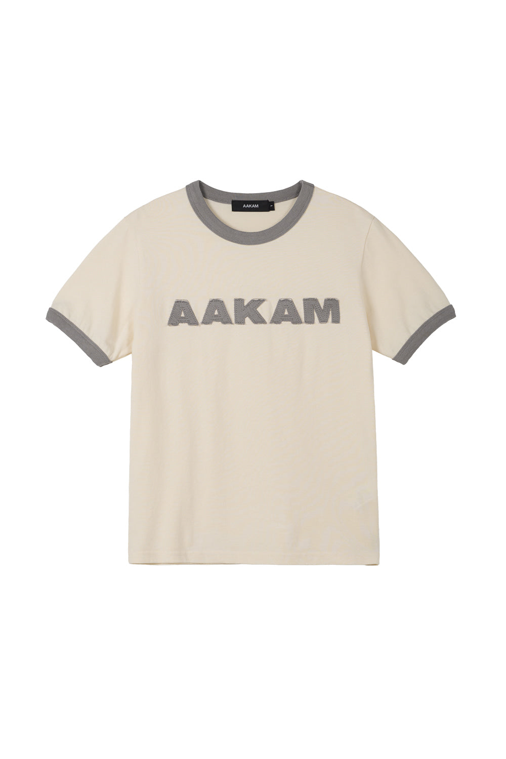 Logo Patch Ringer Top (Cream-Gray)