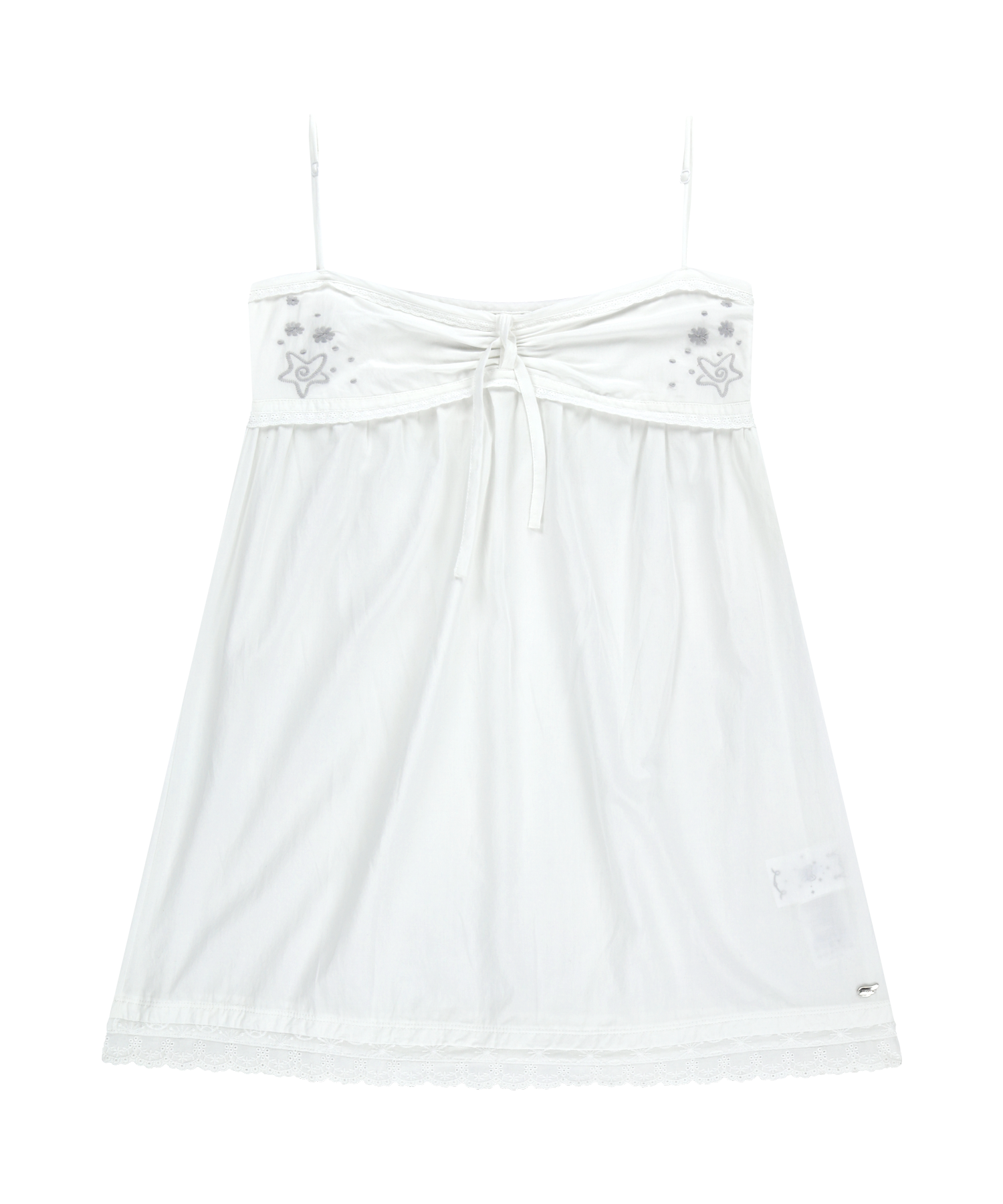 SOLAR STITCH MINI DRESS WHITE