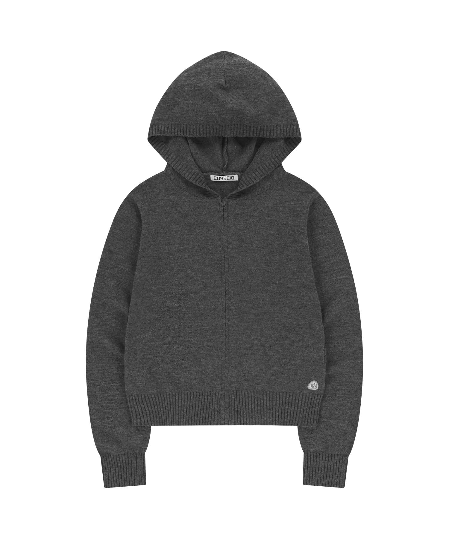 SOFT KNIT ZIP-UP CHARCOAL