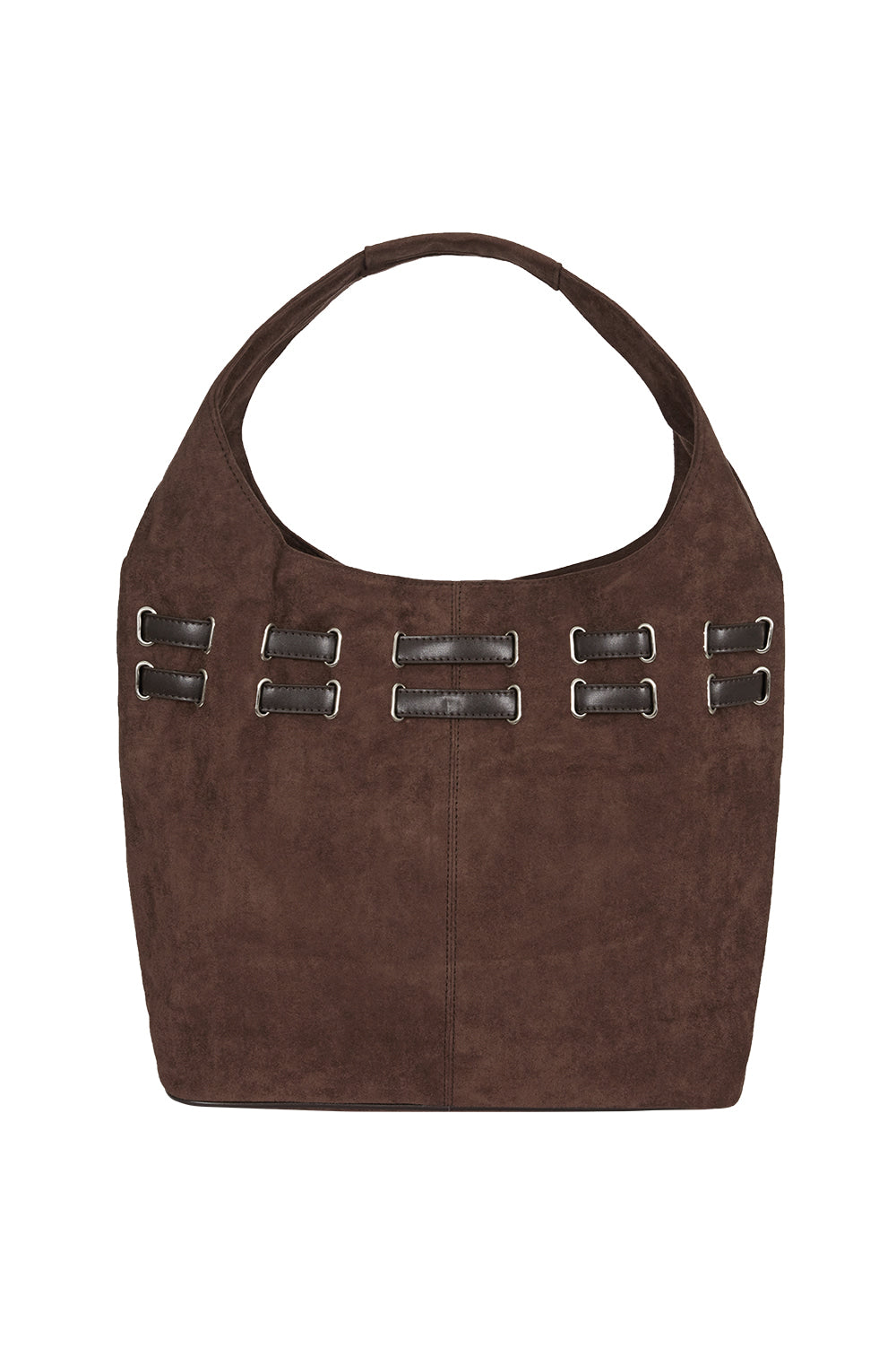 Belted Suede Shoulder Back Brown
