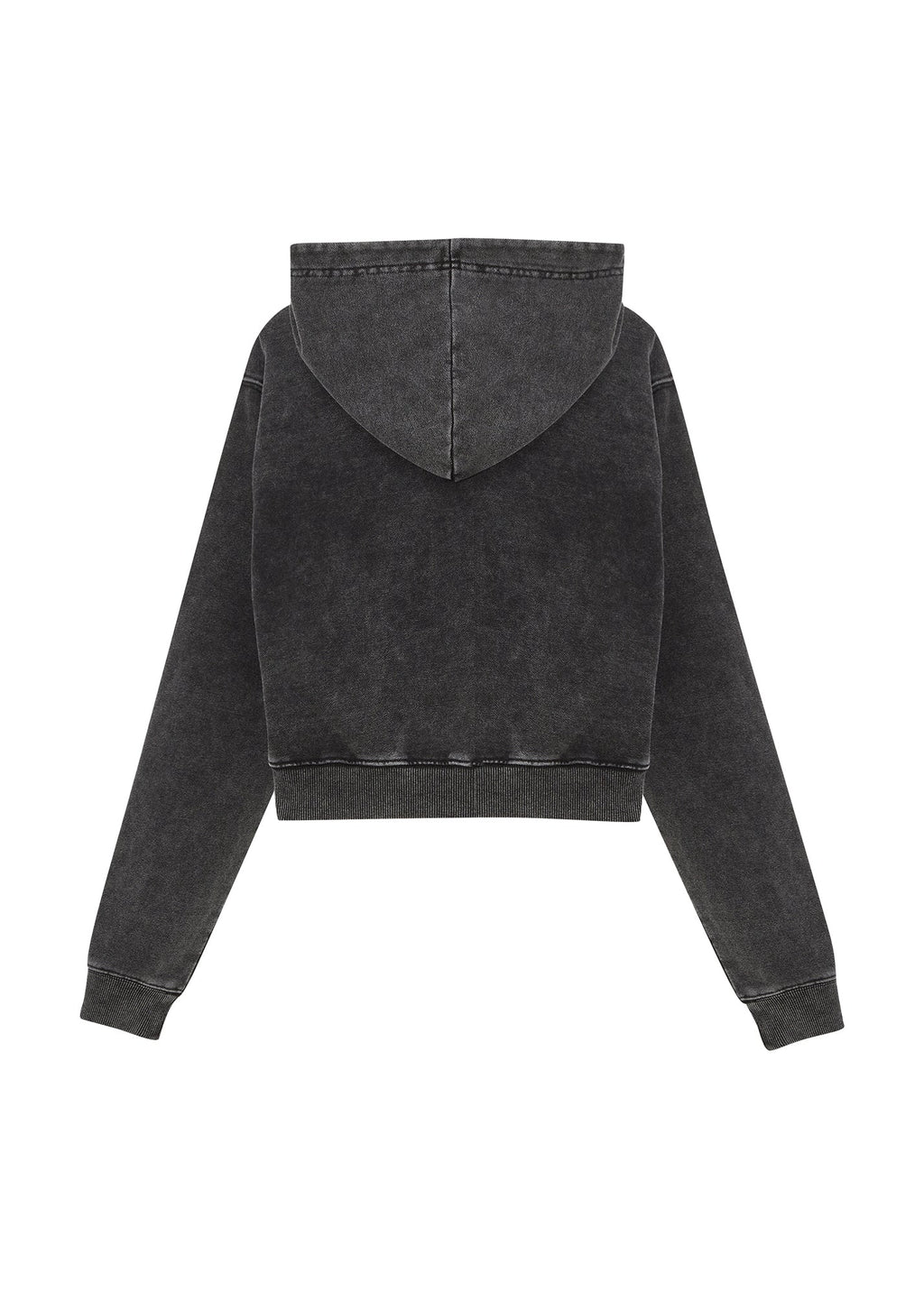 1710 SNOW WASHED CROPPED ZIP-FRONT HOODIE