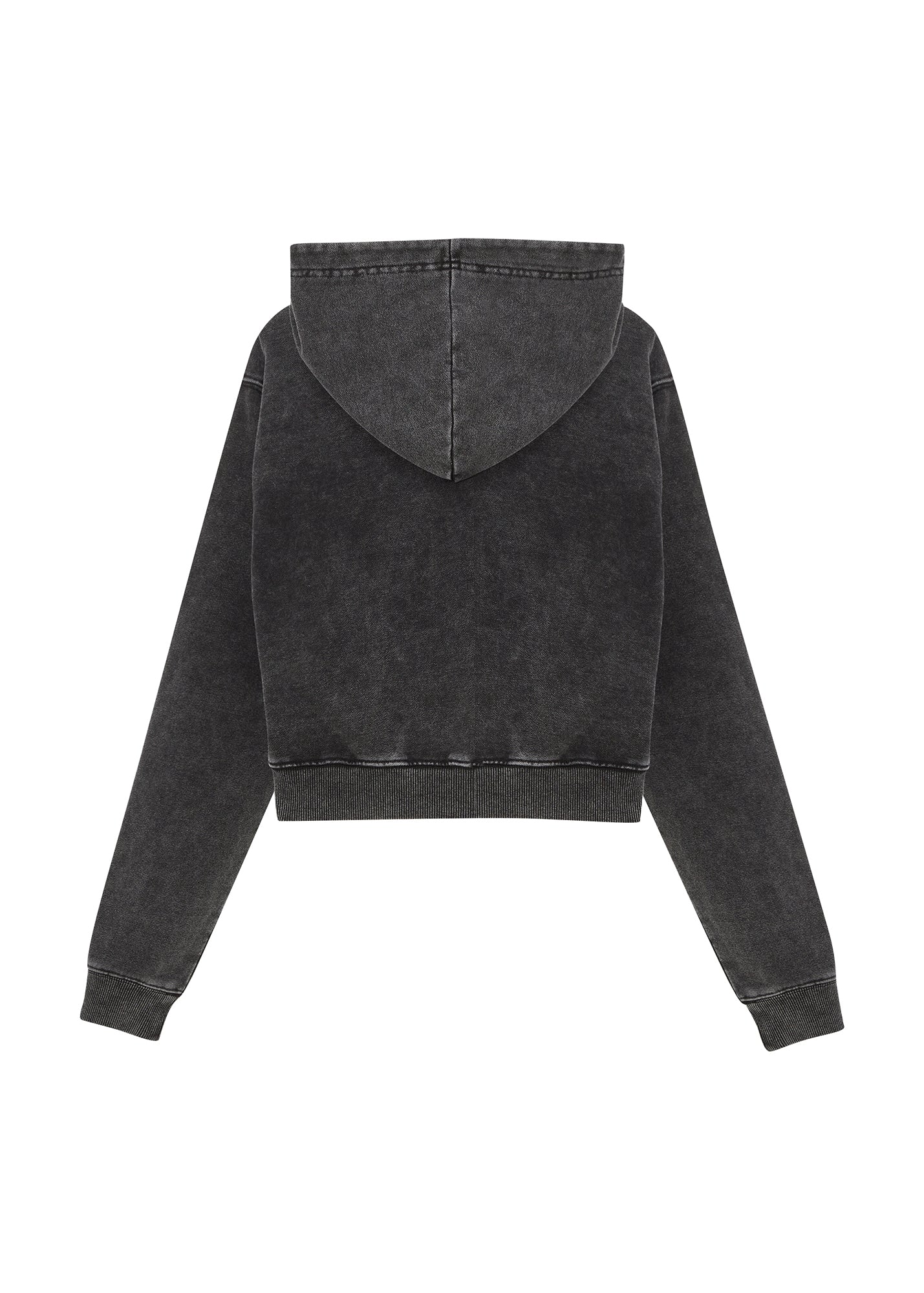 1710 SNOW WASHED CROPPED ZIP-FRONT HOODIE