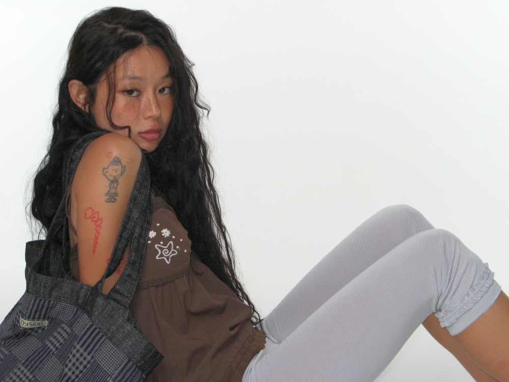 STRIPE ROUGH LEGGINGS LIGHT GREY