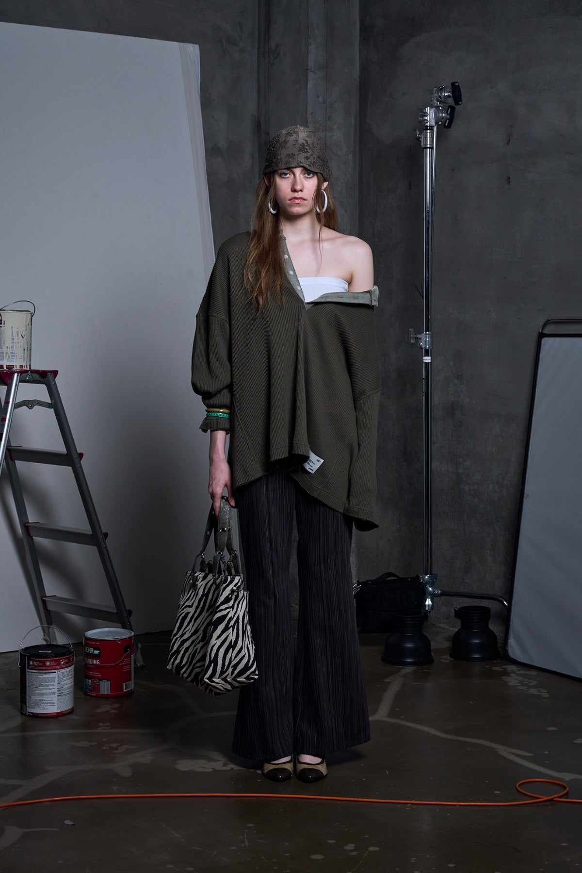 WAFFLE LONG SLEEVE T-SHIRT â€?KHAKI