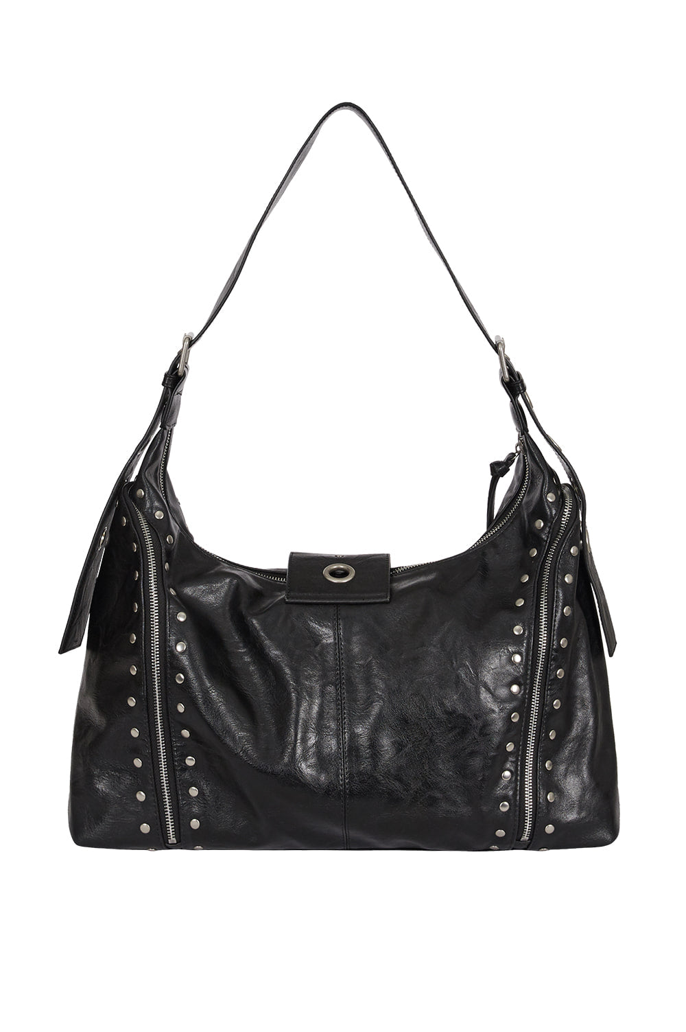 Leaf Eyelet Big Shoulder Back Black